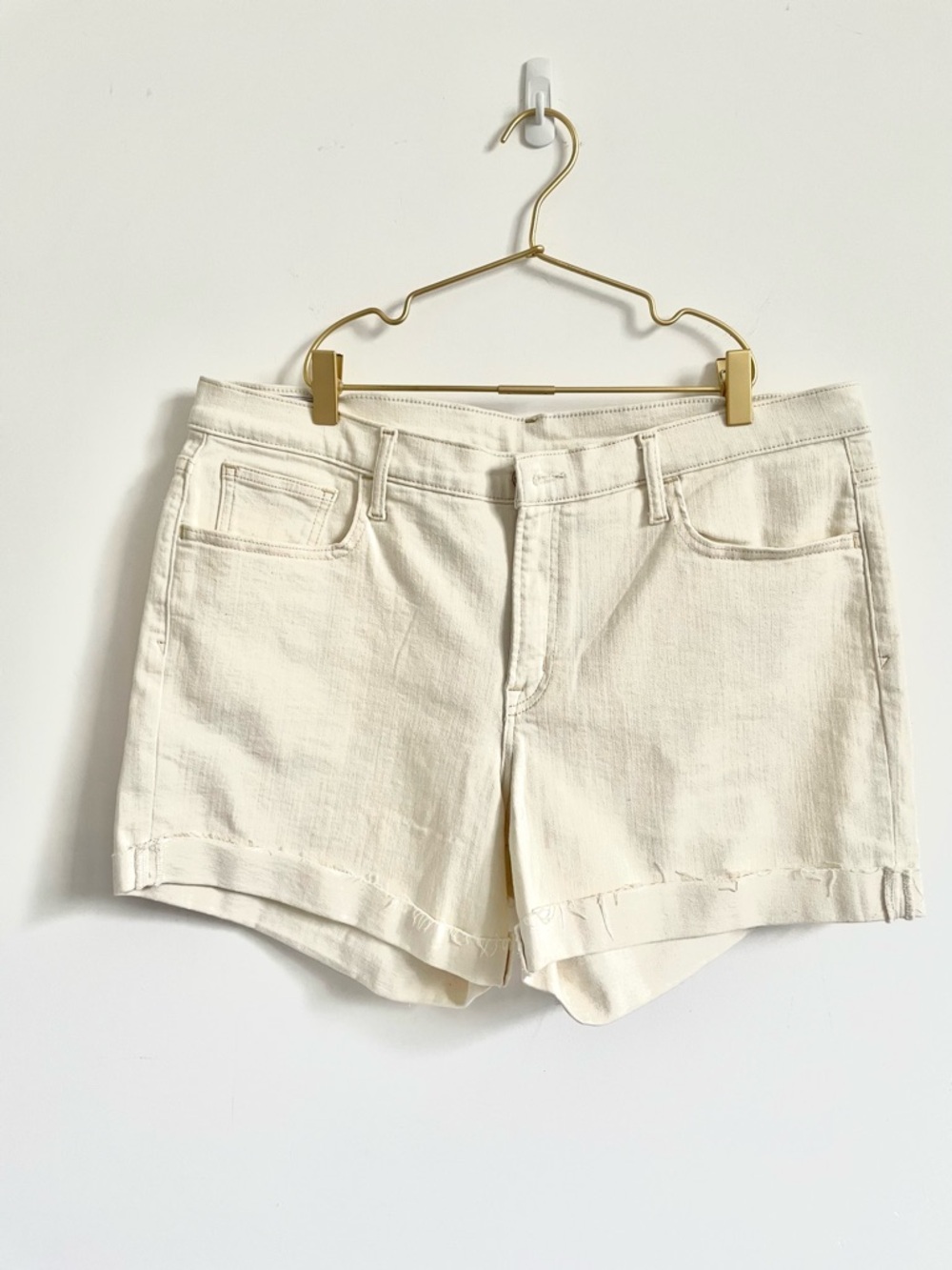 GAP Cream High-Rise Denim Shorts